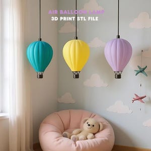 Air Balloon Lamp Stl File, Stl File 3d Printing, Lighting Stl Files, Lamp 3D Print Files