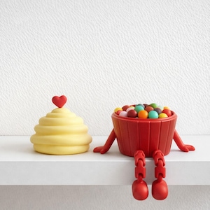 Flexi Cup Cake Gift Box STL File, Valentine's Day Candy Bowl, Articulated Storage Desk Decor