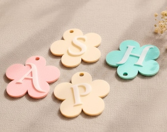 Flower Name Tag Keychain 3D Print Stl File, Personizable Custom Name Bag Charm 3D Printable Models