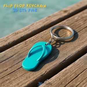 Portachiavi Flip Flop in formato 3D, file STL per stampa 3D, file di stampa portachiavi