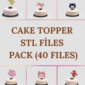 Taart Topper Pack 3D Print Stl-bestand | 3D taarttopperbundel