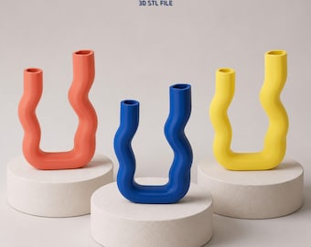 Wavy Vase STL File, Home Decor 3D Printable Models