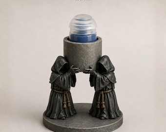 Gothic Monk Paint Pot Holder STL File, Miniature Dark Fantasy Desk Organizer 3D Printable File