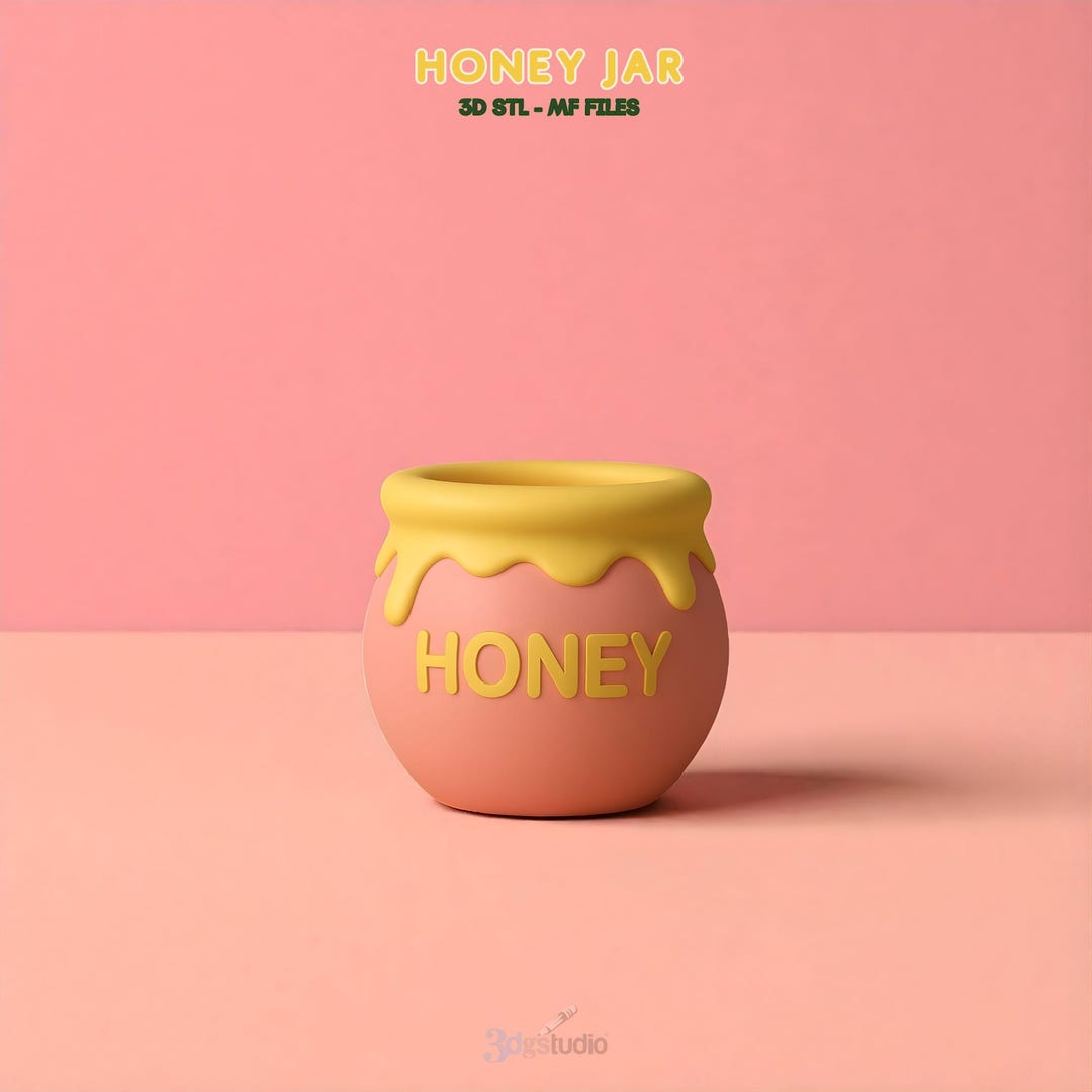 Honey Jar STL File, Honey Pot Container Model, 3D Printable Decor