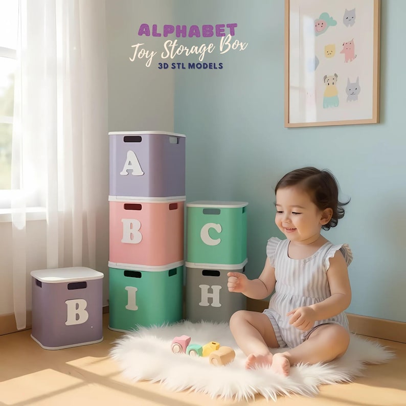 Alphabet Toy Storage Box 3D Print Stl Files - Etsy