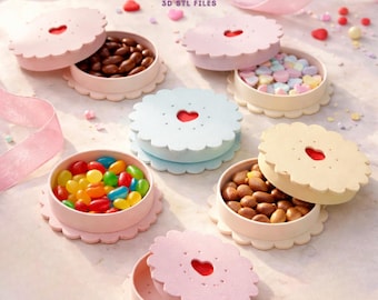 Valentine's Day Cookie Box 3D Print Stl Files, Candy Storage 3D Printable Models