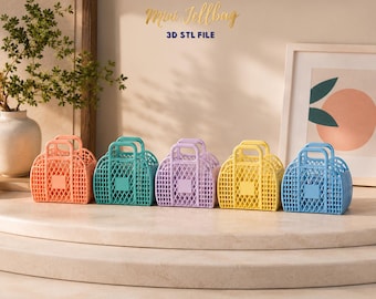 Archivo STL de mini Jellybag, llavero de cesta retro, archivos de impresión 3D, diseño de accesorio bonito