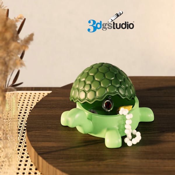 3D Print File, Turtle Jewelry Box, Stl File 3d Printing, Jewelry Box Stl Files