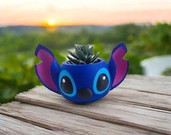 Jardinera Stitch, Archivos Stl para impresión 3D, Archivos Stl para jardineras, Artículos para impresora 3D