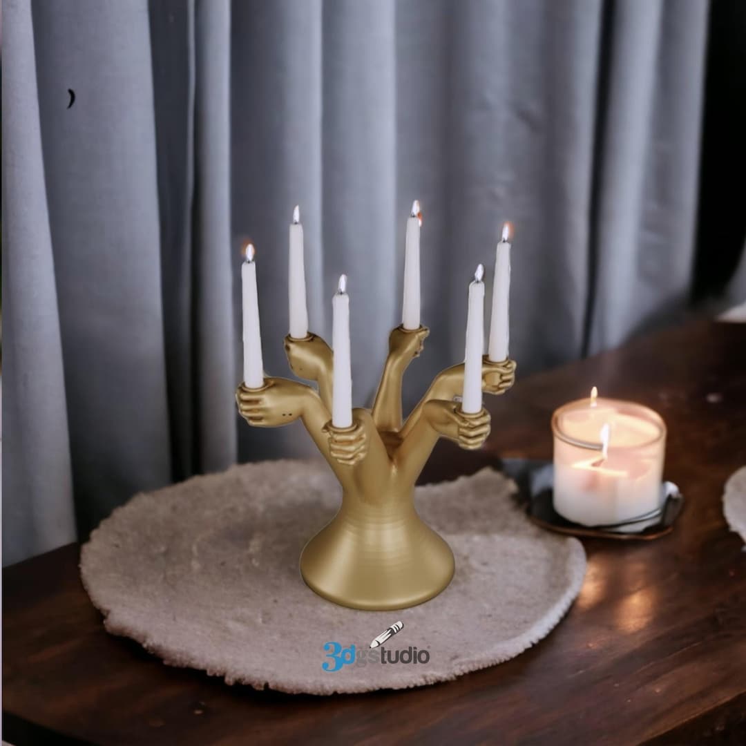 Six Hand Candle Holder 3D STL Files, 3D Candle Holder Print Files Etsy