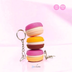 Macaron Schlüsselanhänger 3D Stl-Datei, Stl-Datei 3D Druck, Schlüsselanhänger Druckdateien