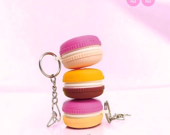 Macaron Keychain 3D Stl File, Stl File 3d Printing, Keychain Print Files