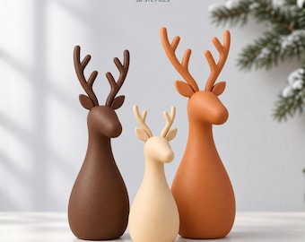Weihnachtshirschfamilie 3D STL-Dateien