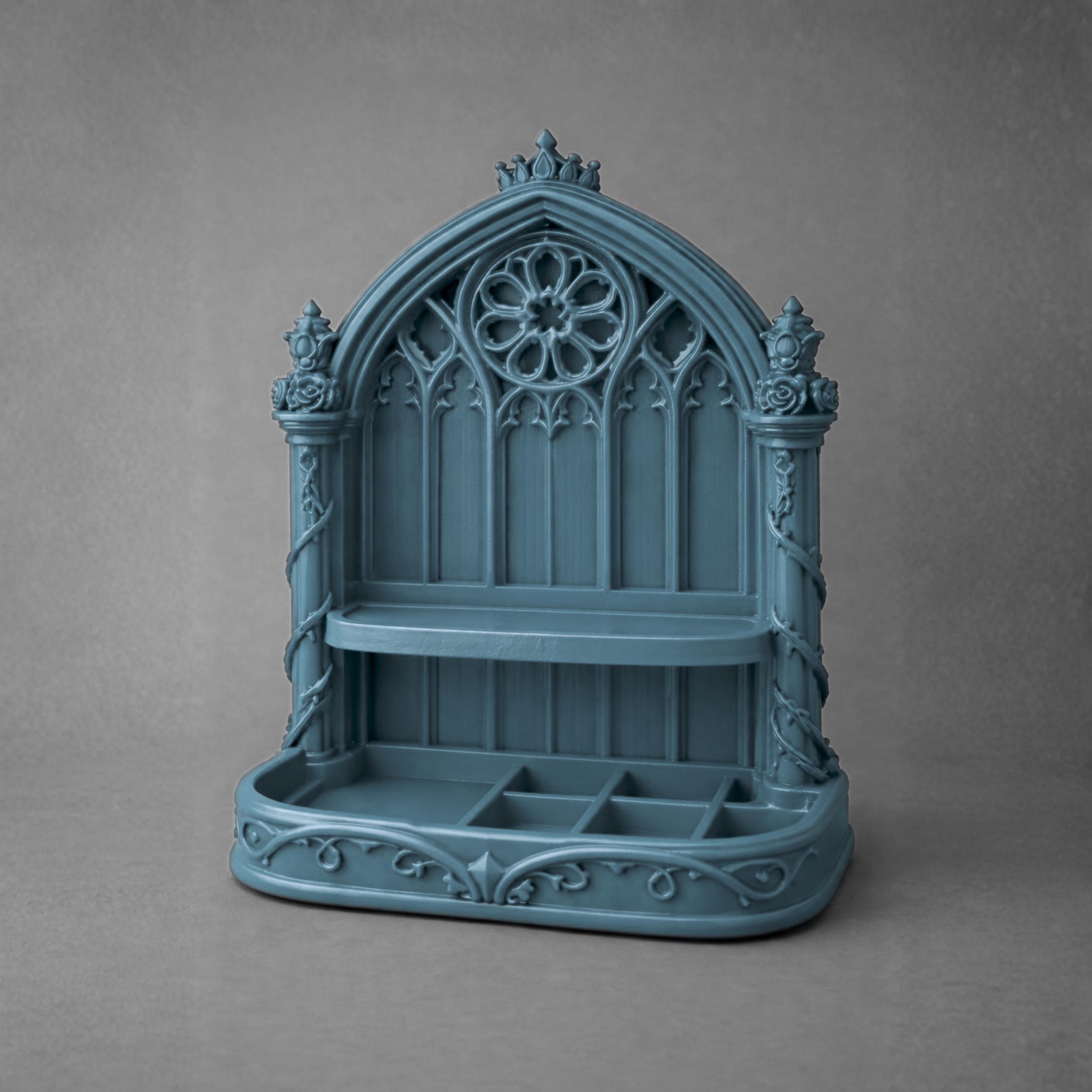 Gothic Vanity Organizer STL File, 3D Printable Vanity Tray and Shelf ...