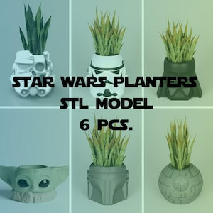 Star Wars Planter Stl Pack, Stl File For 3D Printing, 3D Star Wars Models, 3D Stl Print Files