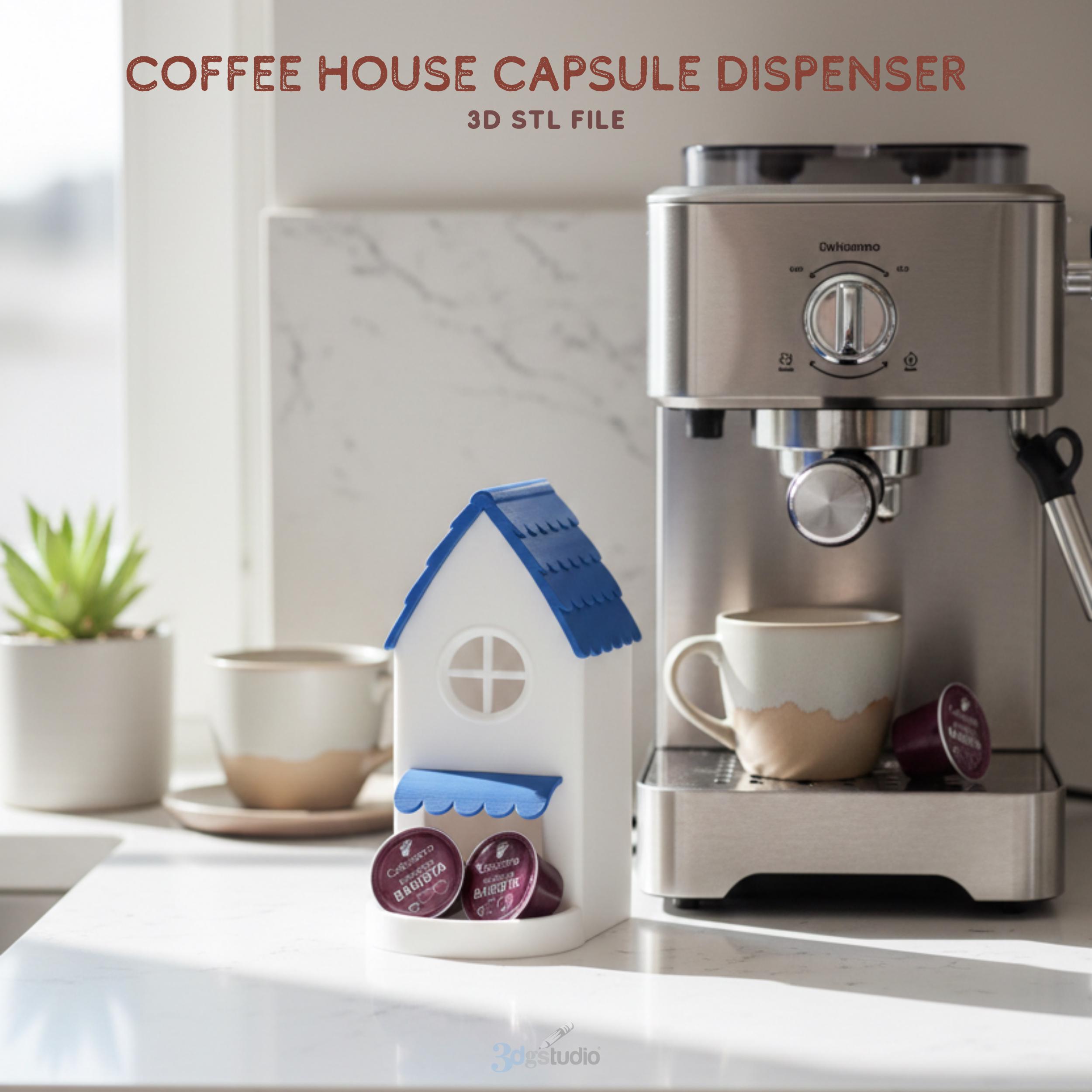 Coffee House Capsule Dispenser STL Files, K-cup Holder Printable Models ...