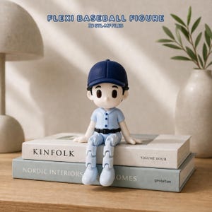 File STL di una figura flessibile da baseball, giocattolo chibi articolato, compagno sportivo stampabile in 3D