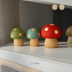 Realistic Mushroom Storage 3D Print Stl Files, Storage Box Stl File for 3d Printing, Mushrooms Print Files