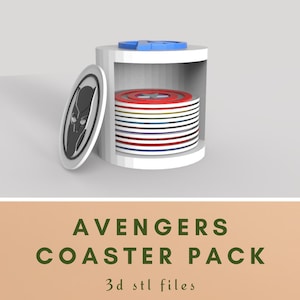 Avengers Coaster Pack 3D STL-bestanden | STL-bestanden voor 3D-printers | 3D-afdrukmodel onderzetter