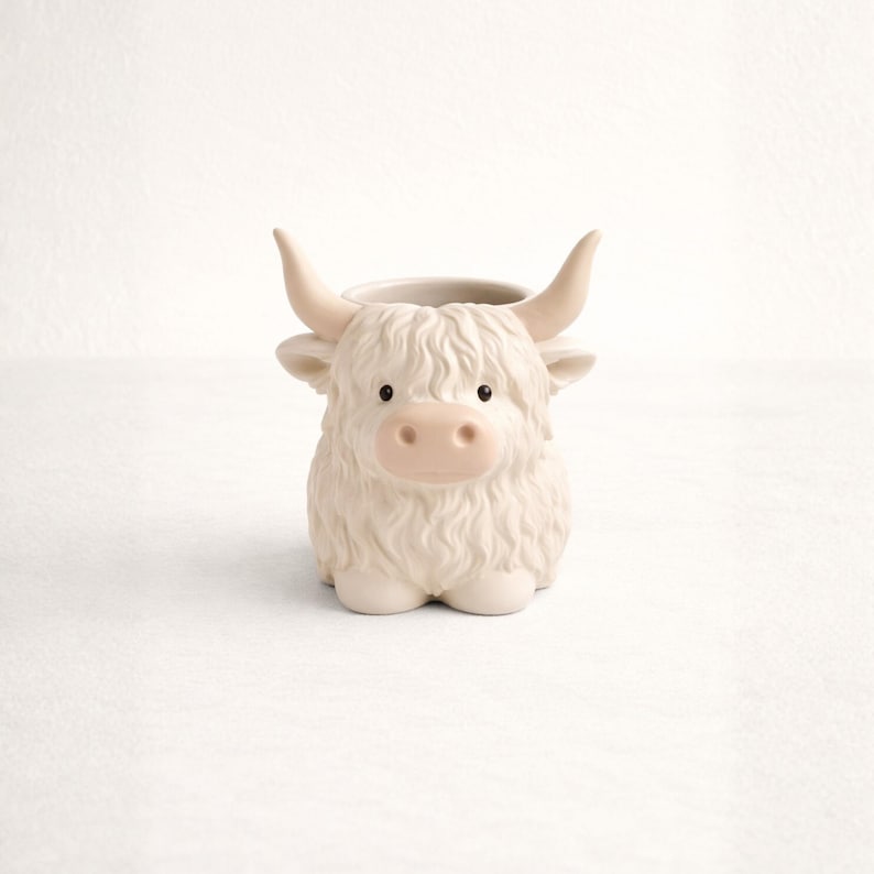 Highland Cow Home Trio 3D STL Files, Jewelry Holder, Mini Planter and Decorative Cow, Printable Farmhouse Decor image 3