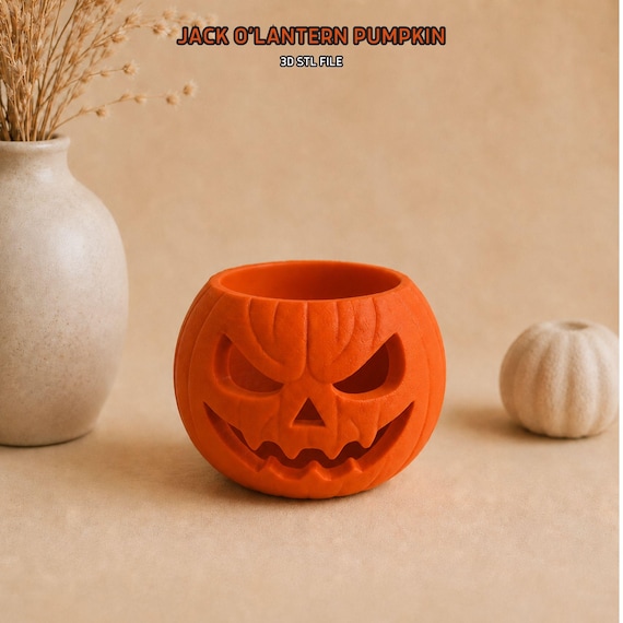 Jack O'lantern Pumpkin STL File, 3D Halloween Print Files - Etsy