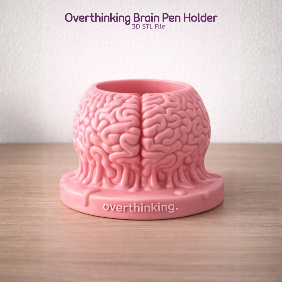 Overthinking Pens Overthinking Brain Pen Holder STL File, 3D Printable Desk Organizer ...