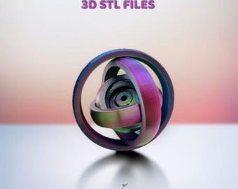Giroscopio Fidget 3D (archivos STL), juguete antiestrés Spinner (archivos de impresión 3D), modelo relajante antiestrés