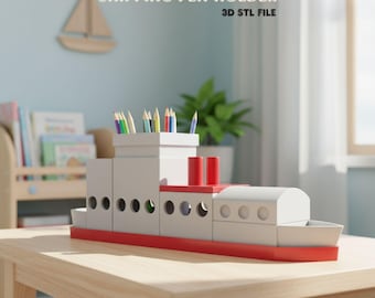Shipping Pen Holder 3D Stl Files, Stl File 3d Printing, Office 3D Print File