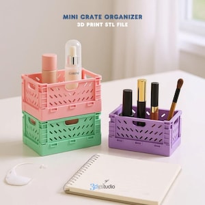 Mini Crate Organizer 3D Stl File, 3D Storage Print Files, Stl File For 3D Printers, 3D STL Digital Download