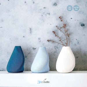 Trio Milano Vase Set STL Files, Stl File 3d Printing, Vase 3D Print Files