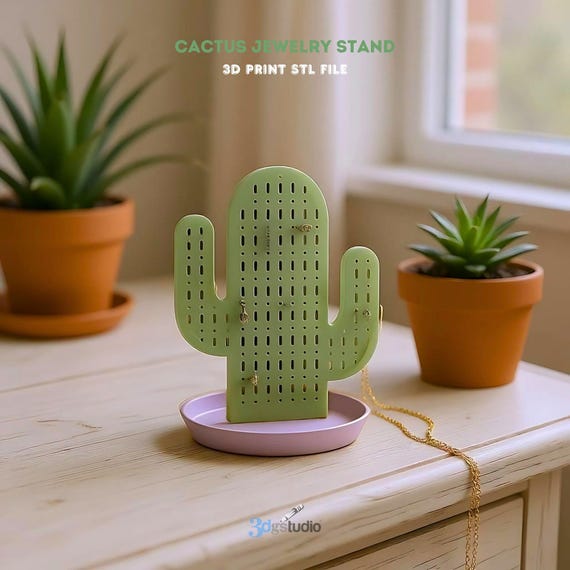 Cactus Jewelry Stand STL File, Stl File 3d Printing, Jewelry Stand 3D Print  Files - Etsy