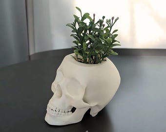 3DプリントスカルプランターSTLファイル：スケルトンヘッドモデル