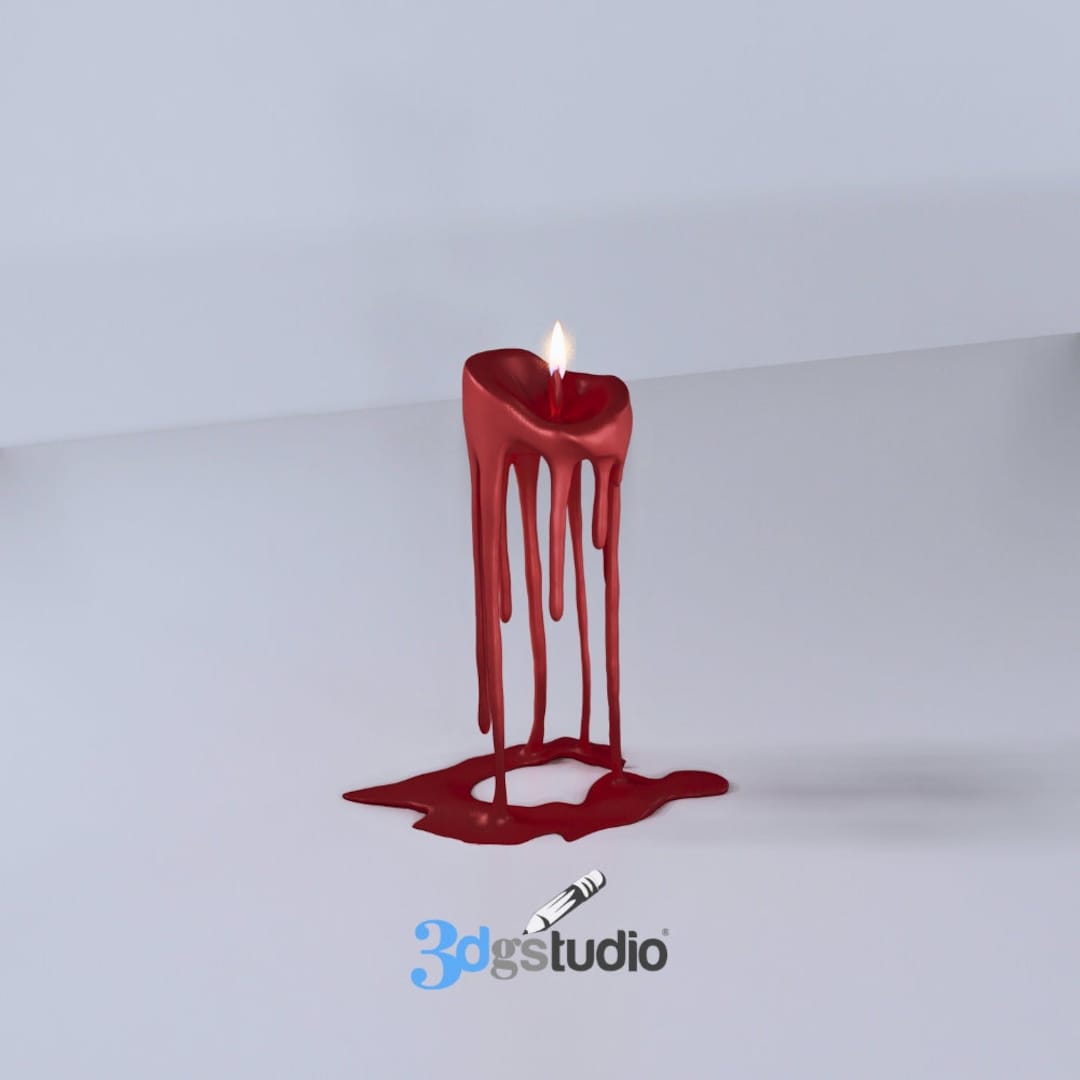 Melting Candle 3D Stl File Etsy