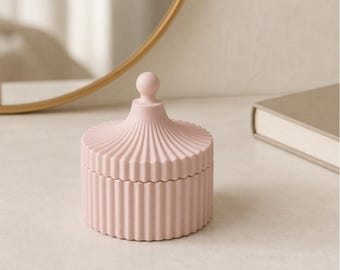 Archivos STL de joyero, caja redonda para guardar joyas imprimible en 3D con tapa.
