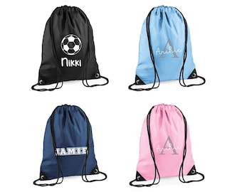 Personalised Name Panda Gymsac Customised Printed School PE Kit Sports Bag