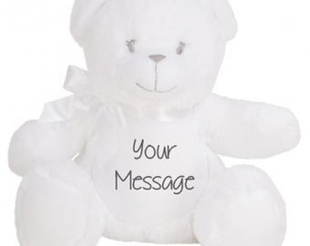 white fluffy teddy bear