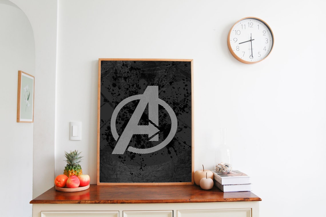 Marvel Poster Avengers Superhero Home Decor Kids Bedroom Etsy