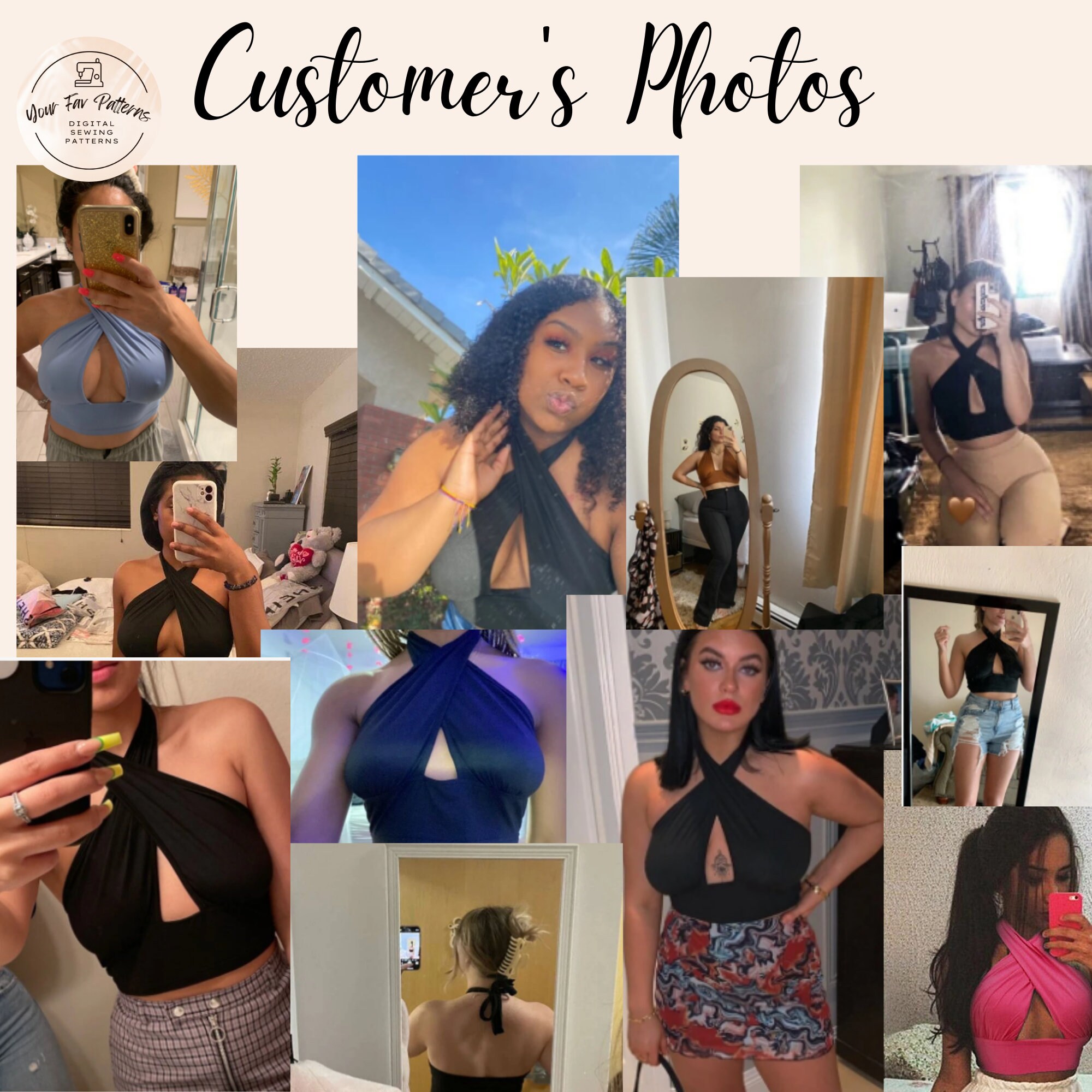 Criss Cross Halter Top PDF Pattern Halter Crop Top Sewing Pattern
