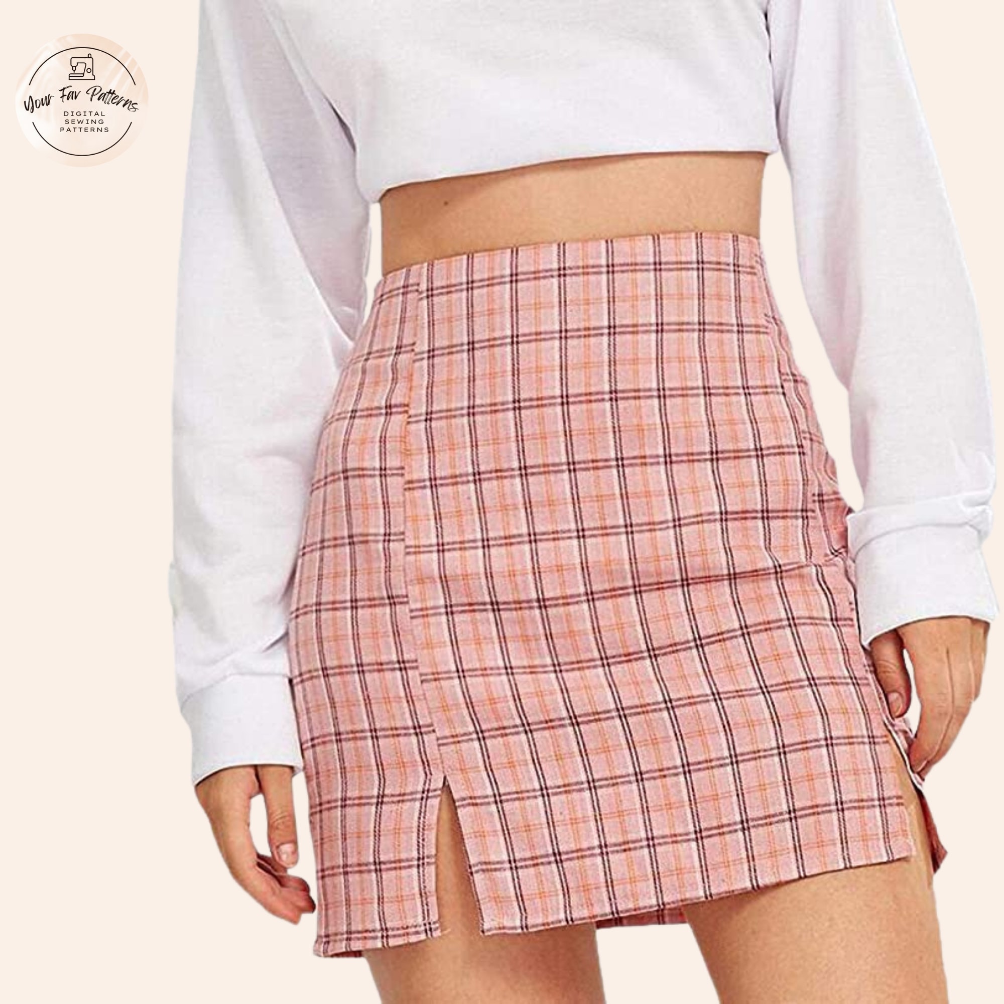 Double Side Slit Mini Skirt Skirt Pattern | PDF Sewing Double Side Slit Mini Skirt Skirt Pattern | PDF Sewing