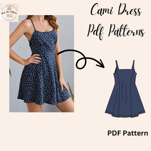 Patrón de costura de vestido de verano / Patrón de vestido de verano PDF / Patrón de mini vestido / Patrón de costura / Patrón de vestido deslizante / Carta de EE. UU./A4/A0/