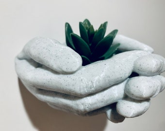 Hanging hand wall planter pot