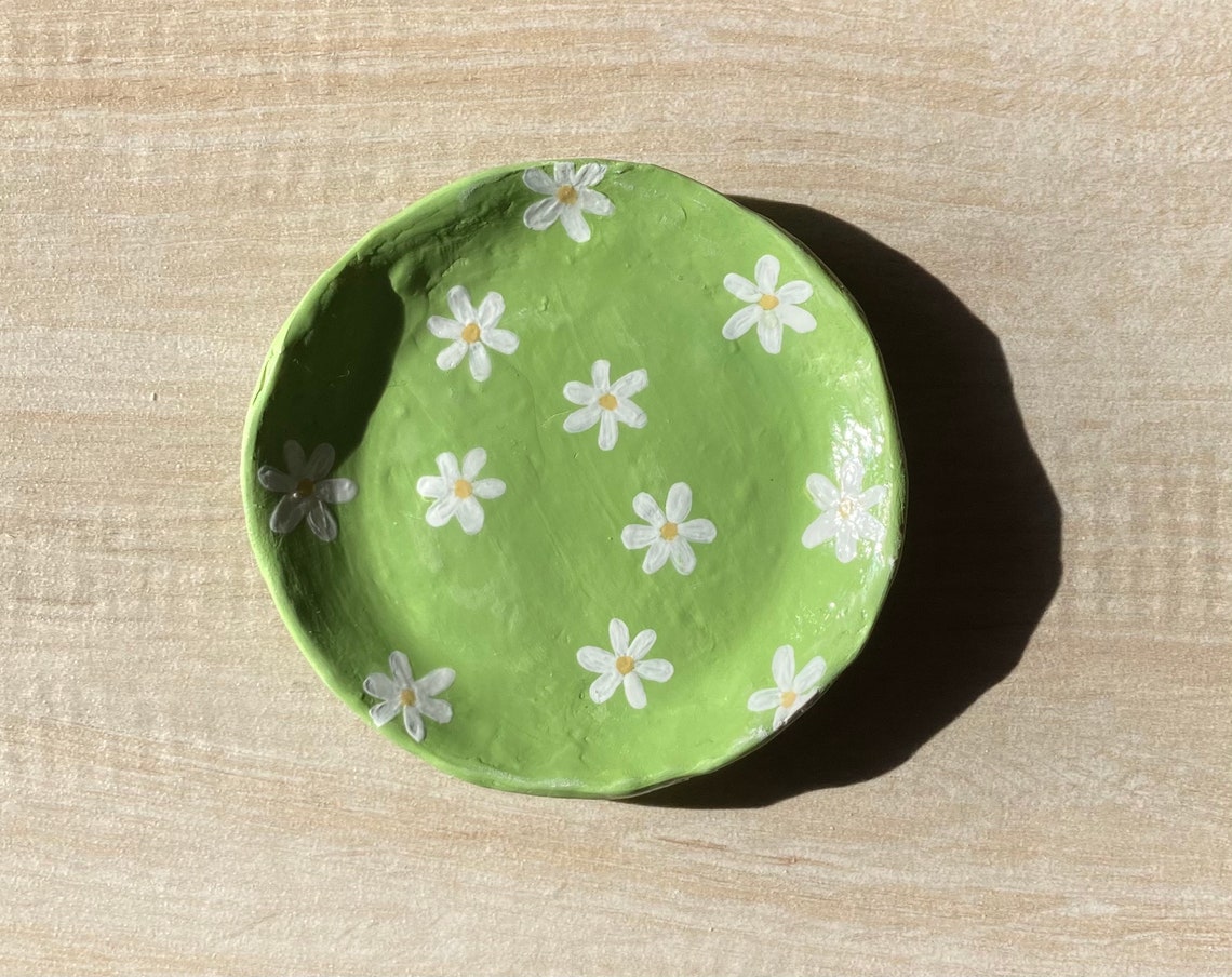Polymer clay tray jewelry tray clay decor spring flower Etsy