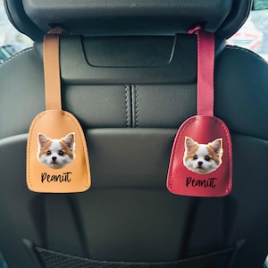 Custom Pet Car Headrest Hook, Car Organizer, Car Hook for Bag, Cute Headrest Hanger, Car Accessory for Women, Pets Love Gifts
