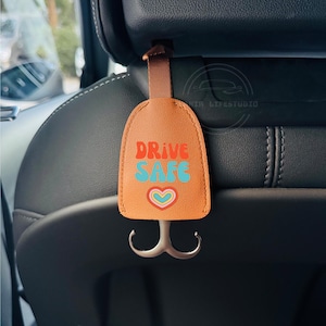 Drive Safe Car Seat Hook, Car Storage Hooks, Purse Hook for Car Headrest, Car Seat Organizer, Car Accessories, Car Charm for Her