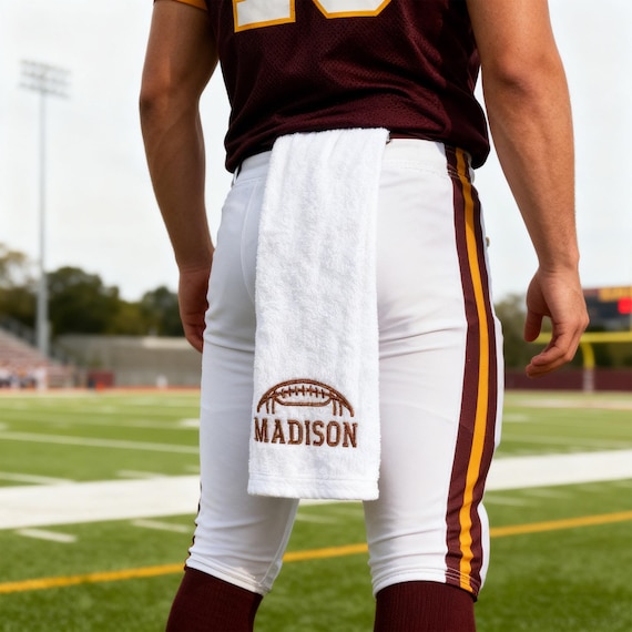 Custom Sweat Towel, Football Player Gym Towel, Embroidered Name Towel, Cotton Sweat Towel, Athletic Towel, Sports Towel Gifts