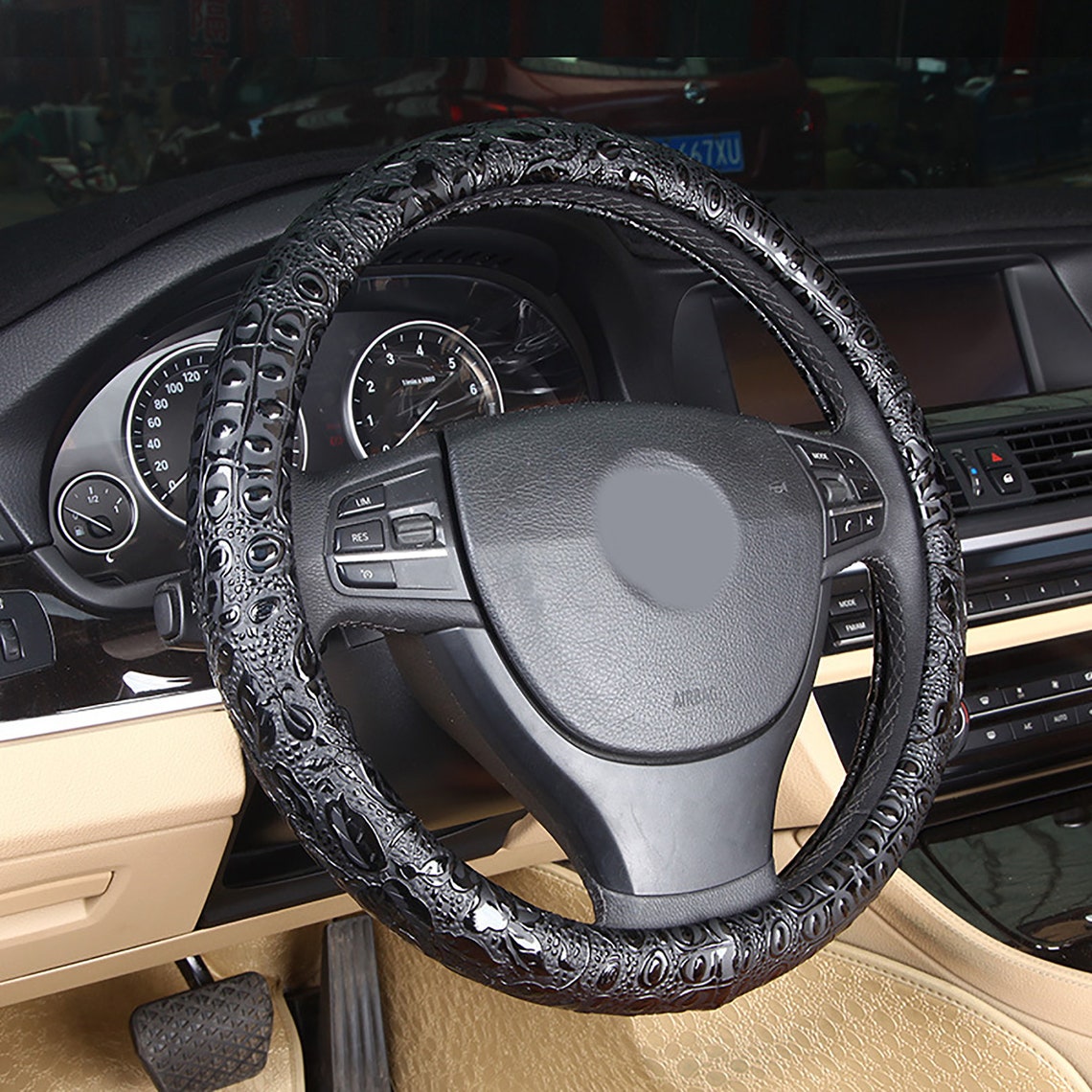 Modern Leather Steering Wheel Cover Comfortable Steering Etsy