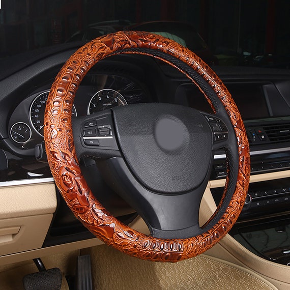 Modern Leather Steering Wheel Cover Comfortable Steering Etsy