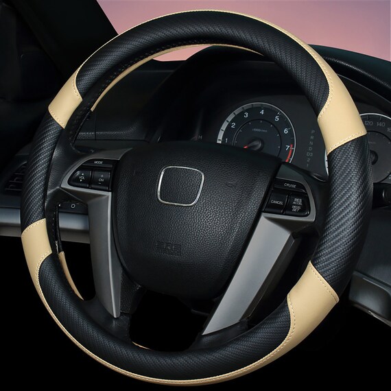 Carbon Fiber Grain Leather Car Steering Wheel Cover Leather Etsy