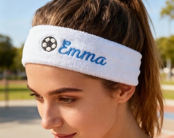 custom Sweatbands Headbands, Soccer Headbands, Sweatband With Name, Embroidered Stretch Headband, Athletic Sweatband, Birthday Gift