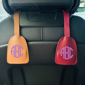 Personalized Monogram Car Hook Hanger, Car Storage Accessories, Car Organizer, Car Hook for Bag, Passenger Seat Purse Holder